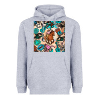 Heather Grey western cowgirl seamless pattern Heavyweight Hoodie - BundleAndBundleShop