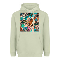 Matcha western cowgirl seamless pattern Heavyweight Hoodie - BundleAndBundleShop