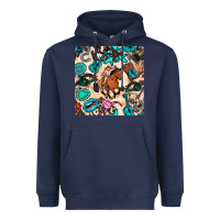 Navy western cowgirl seamless pattern Heavyweight Hoodie - BundleAndBundleShop