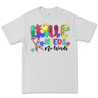 Dove Grey love needs no words autism Premium Tee - MaliasSmallBusiness
