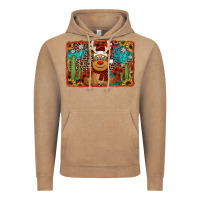 Vintage Coffee western christmas reindeer with background Vintage Hoodie - Jasminsmagicworld