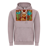 Vintage Zinc western christmas reindeer with background Vintage Hoodie - Jasminsmagicworld