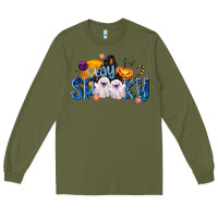 Army Green Stay Spooky Long Sleeve Tee - texasbilliewilder