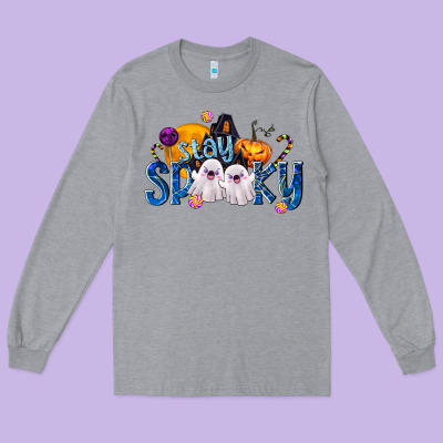 Stay Spooky Long Sleeve Tee Designed By Texasbilliewilder