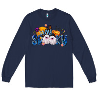 Navy Stay Spooky Long Sleeve Tee - texasbilliewilder