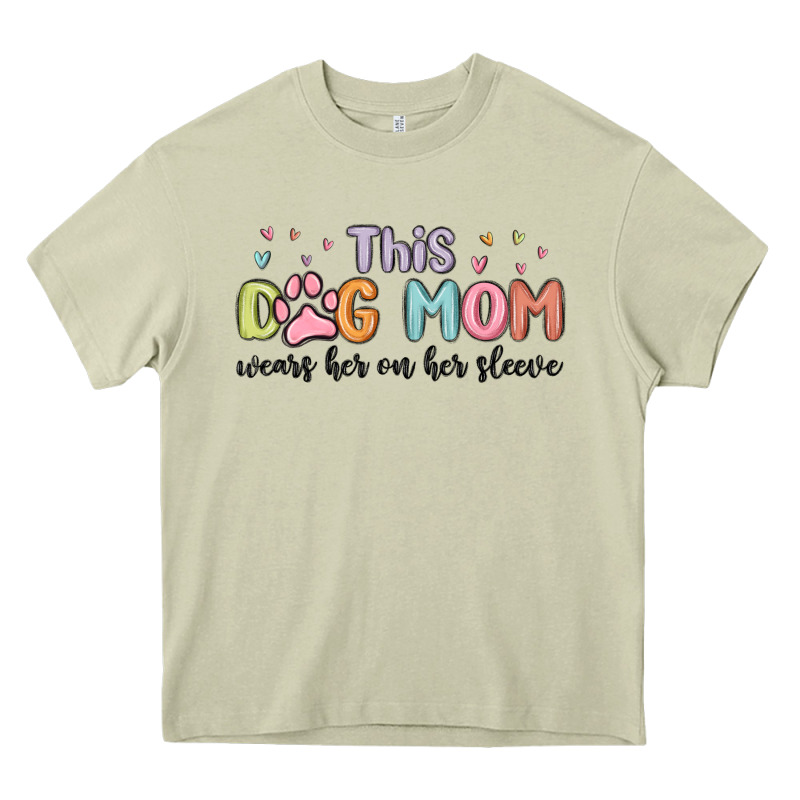 This Dog Mom Wears Her Heart On Her Sleeve Heavy Core Tee by MaliasSmallBusiness | Teevron
