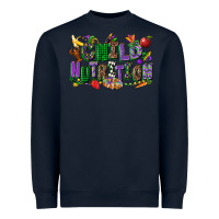 Navy child nutrition mardi gras cowgirl Heavyweight Sweatshirt - CowGirlArtShop