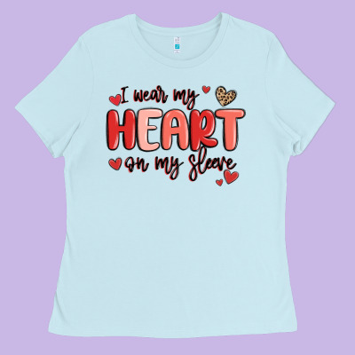 I Wear My Heart On My Sleeve Ladies Tee Designed By Maliassmallbusiness