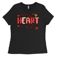 Black i wear my heart on my sleeve Ladies Tee - MaliasSmallBusiness