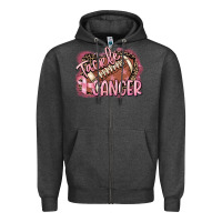 Charcoal Heather Tackle cancer Football Zipper Hoodie - FaDigitalArtStudio