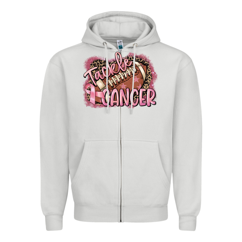 Tackle Cancer Football Zipper Hoodie by FaDigitalArtStudio | Teevron