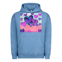 Pigment Pebble Blue love Urban Hoodie - CowhideDigitalArt