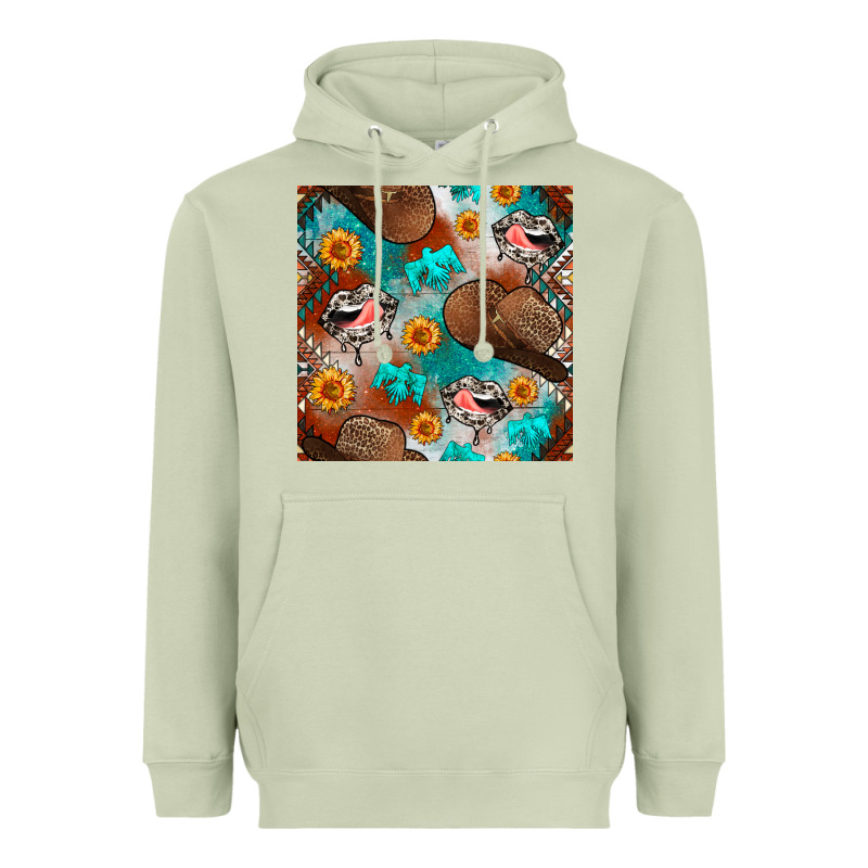 Western Cowboy Hat Seamless Pattern Heavyweight Hoodie by BundleAndBundleShop | Teevron