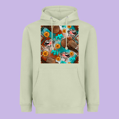 Western Cowboy Hat Seamless Pattern Heavyweight Hoodie Designed By Bundleandbundleshop
