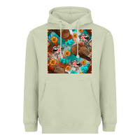 Matcha western cowboy hat seamless pattern Heavyweight Hoodie - BundleAndBundleShop