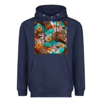 Navy western cowboy hat seamless pattern Heavyweight Hoodie - BundleAndBundleShop