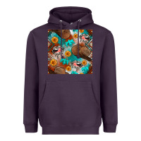 Plum western cowboy hat seamless pattern Heavyweight Hoodie - BundleAndBundleShop