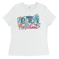 White medical assistant nurse Ladies Tee - MaliasSmallBusiness