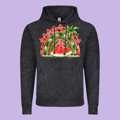 Watermelon Slice  Rainbow Vintage Hoodie Designed By Barkaloodesign