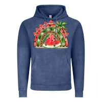 Vintage Denim watermelon slice  rainbow Vintage Hoodie - BarkalooDesign