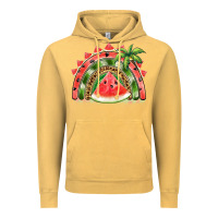 Vintage Mustard watermelon slice  rainbow Vintage Hoodie - BarkalooDesign