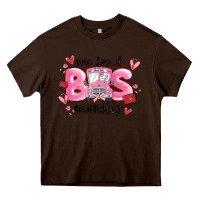 Chocolate Brown one loved bus monitor Heavy Core Tee - MaliasSmallBusiness