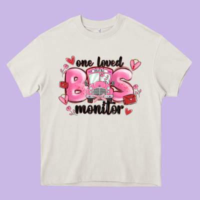 One Loved Bus Monitor Heavy Core Tee Designed By Maliassmallbusiness