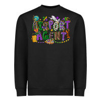 Black airport agent mardi gras Heavyweight Sweatshirt - CowGirlArtShop