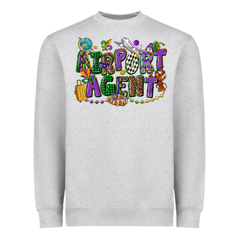Airport Agent Mardi Gras Heavyweight Sweatshirt by CowGirlArtShop | Teevron