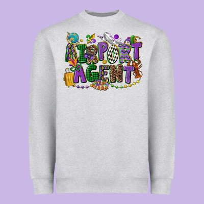 Airport Agent Mardi Gras Heavyweight Sweatshirt Designed By Cowgirlartshop