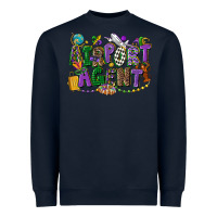 Navy airport agent mardi gras Heavyweight Sweatshirt - CowGirlArtShop