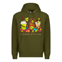 Army Green It's Game Day Y'all Softball Coffee Cups Premium Hoodie - FaDigitalArtStudio