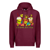 Burgundy It's Game Day Y'all Softball Coffee Cups Premium Hoodie - FaDigitalArtStudio