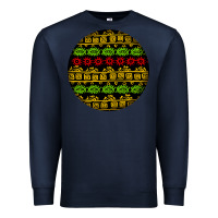 Navy african masks round earrings Premium Sweatshirt - BundleAndBundleShop