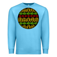 Ocean Blue african masks round earrings Premium Sweatshirt - BundleAndBundleShop