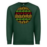 Sports Green african masks round earrings Premium Sweatshirt - BundleAndBundleShop