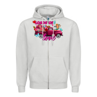 Dove Grey Loads of love Valentine's day truck Zipper Hoodie - FaDigitalArtStudio