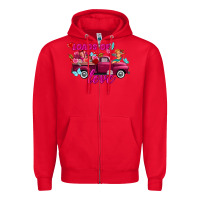 Red Loads of love Valentine's day truck Zipper Hoodie - FaDigitalArtStudio