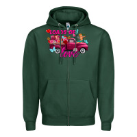 Sports Green Loads of love Valentine's day truck Zipper Hoodie - FaDigitalArtStudio