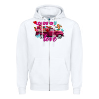 White Loads of love Valentine's day truck Zipper Hoodie - FaDigitalArtStudio