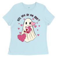 Baby Blue will you be my boo Ladies Tee - MaliasSmallBusiness