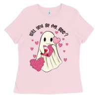 Bubblegum Pink will you be my boo Ladies Tee - MaliasSmallBusiness