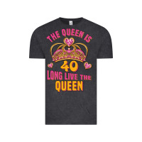 Vintage Black the queen is 40 long live the queen Vintage Tee - Jasminsmagicworld