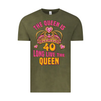 Vintage Olive the queen is 40 long live the queen Vintage Tee - Jasminsmagicworld