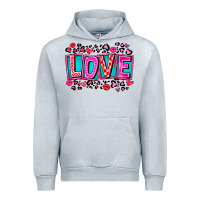 Heather Grey Love Valentine Urban Hoodie - CowhideDigitalArt