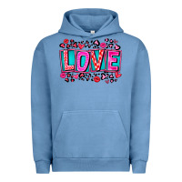 Pigment Pebble Blue Love Valentine Urban Hoodie - CowhideDigitalArt