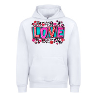 White Love Valentine Urban Hoodie - CowhideDigitalArt