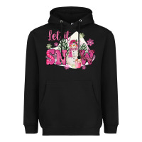 Black Let It Snow Pink Christmas Heavyweight Hoodie - FaDigitalArtStudio