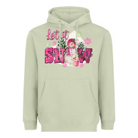 Matcha Let It Snow Pink Christmas Heavyweight Hoodie - FaDigitalArtStudio