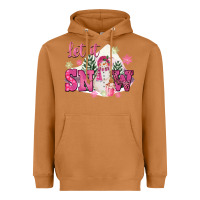 Let It Snow Pink Christmas Heavyweight Hoodie | Teevron